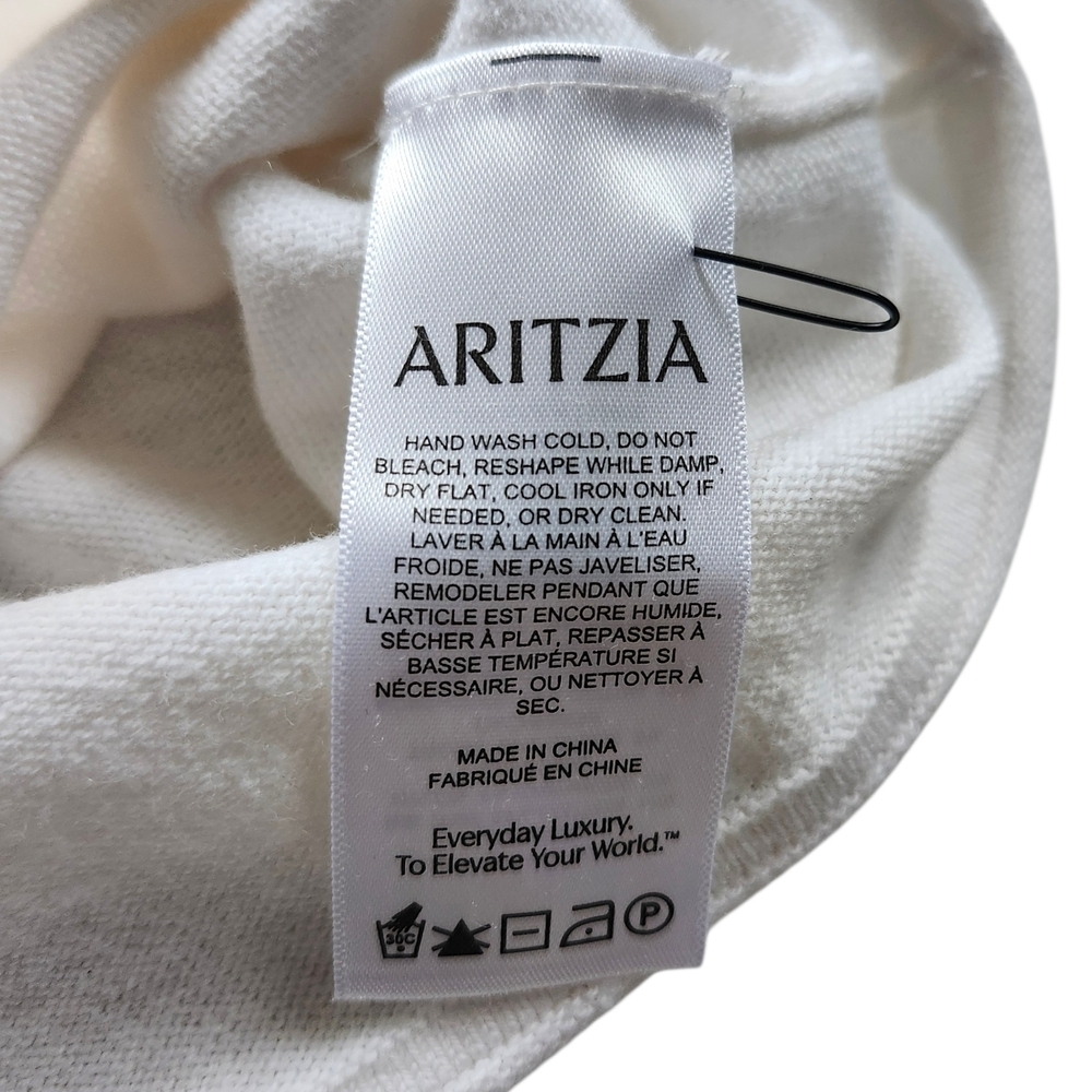 Aritzia Sunday Best Cashmere Blend Long Sleeve Top – White – Size XS - Picture 5 of 6